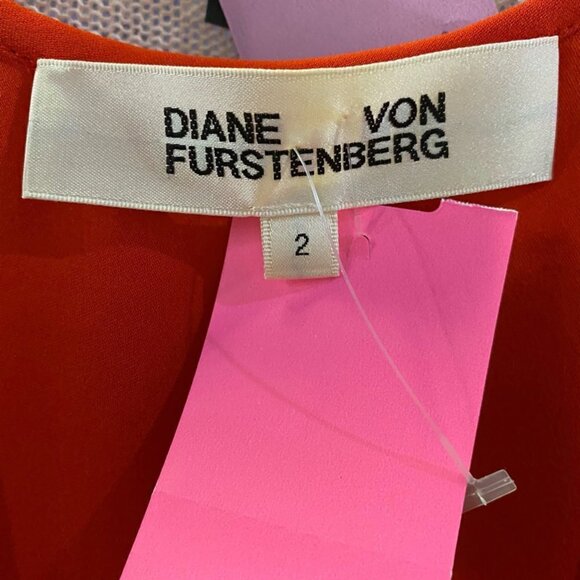 Diane Von Furstenberg Red Silk Faux Wrap Dress - Picture 4 of 4